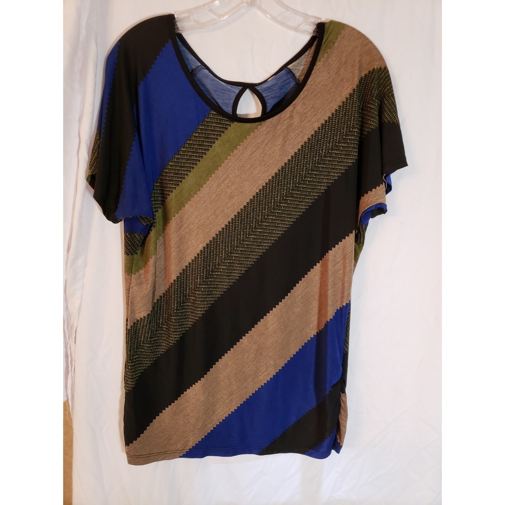 Women's Multicolor Short Sleeve Blouse Size XL